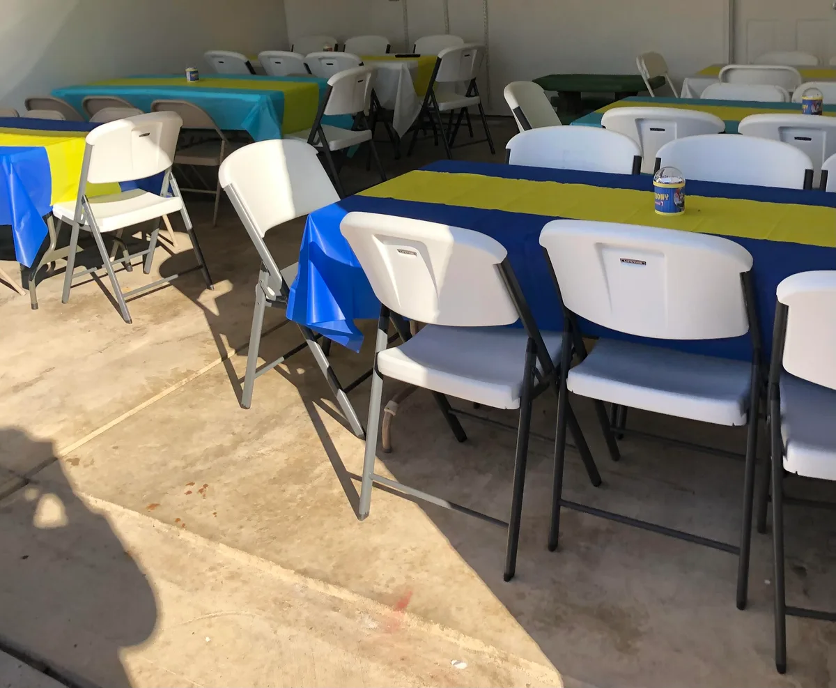 Chairs arranged for a reception