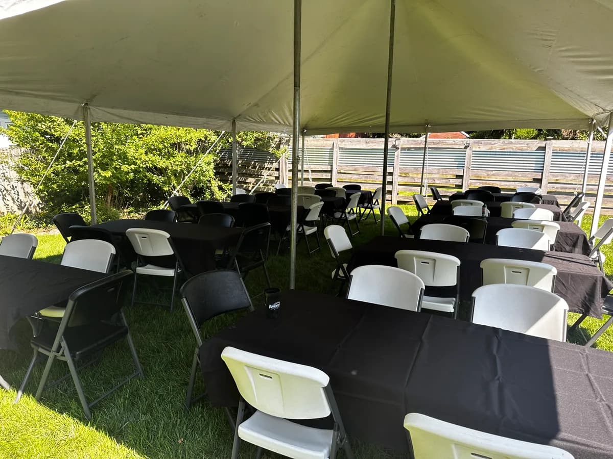 Tables and chairs delivered and set up